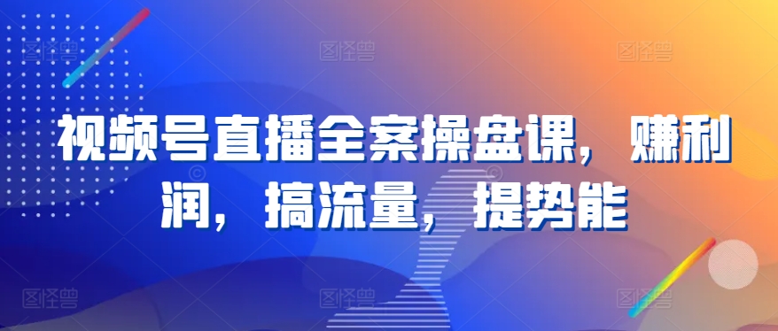 《视频号直播变现全攻略：流量增长+利润提升+势能打造》-小伟资源网