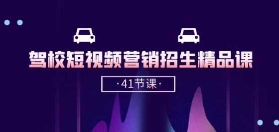 《驾校抖音招生实战课：41节短视频营销技巧速成》-小伟资源网