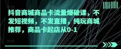 \”抖音商城商品卡0-1起店实战：无短视频直播，纯靠推荐流量爆破\”-小伟资源网