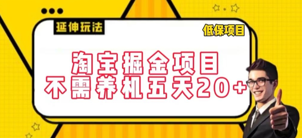 \”淘宝暴利项目：5天赚20+，日投3小时免养机【内幕曝光】\”-小伟资源网