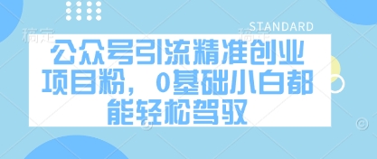 \”0基础也能做！公众号精准引流创业粉全攻略\”-小伟资源网