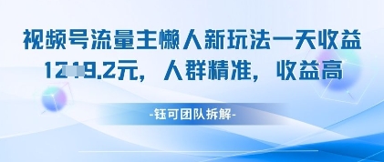 \”视频号流量主轻松日赚1k：精准人群高收益懒人玩法\”-小伟资源网