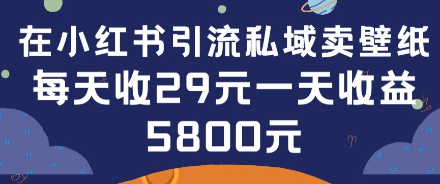 \”小红书壁纸变现秘籍：日销200+张，单张29元私域引流全教程\”-小伟资源网