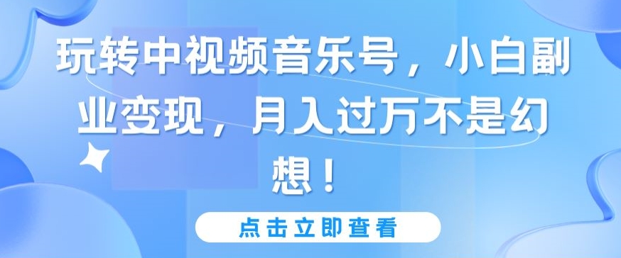 \”中视频音乐号变现指南：新手副业月入过万实战攻略\”-小伟资源网