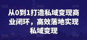 私域变现全攻略：0到1构建高效商业闭环-小伟资源网