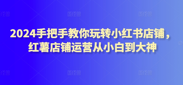 2024小红书店铺运营指南：从小白到大神的进阶攻略-小伟资源网