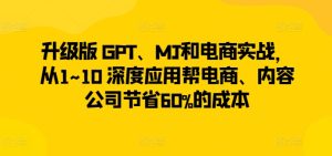AI赋能电商:GPT+MJ实战应用降本60%,从入门到精通-小伟资源网