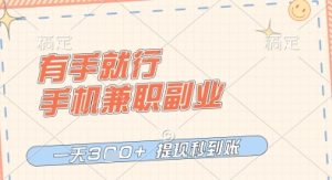 手机兼职日赚300+，提现秒到账，轻松上手副业攻略-小伟资源网