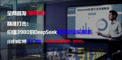 \”3980元DeepSeek私域引流课：零基础日引300+精准粉，小白轻松上手\”-小伟资源网