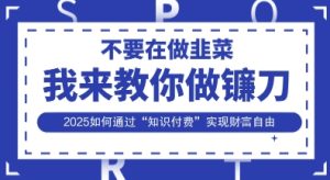 2025知识付费暴利指南：从韭菜到镰刀的财富自由秘术-小伟资源网