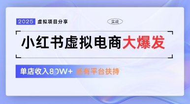 \”小红书虚拟电商0门槛红利：1拖3玩法+免费流量扶持，轻松掘金\”-小伟资源网