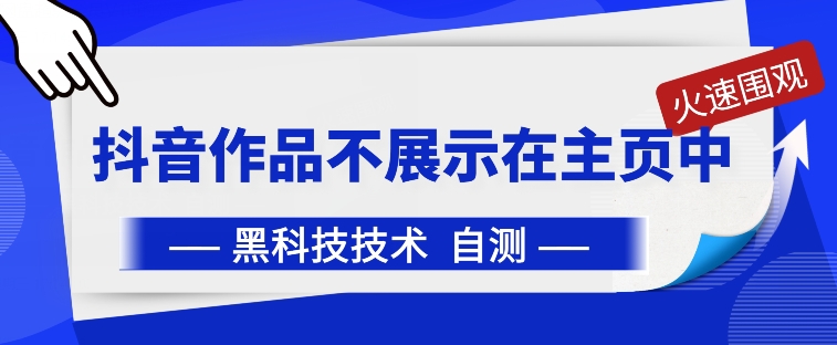 抖音隐藏作品技巧：主页不显示的秘诀大公开-小伟资源网