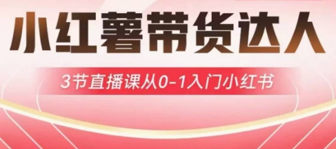 3节直播课带你从0-1玩转小红书带货，达人启航计划限时开启！-小伟资源网