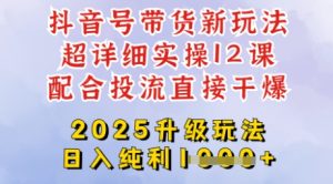 2025抖音带货新玩法：剪辑选品投流全攻略，日赚千元超详细教程-小伟资源网