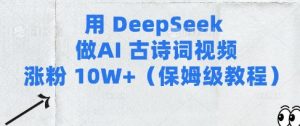 AI古诗词视频爆粉10W+：Deepseek零基础实操指南-小伟资源网
