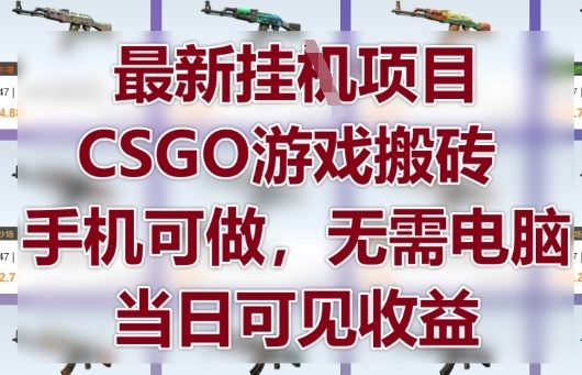 \”手机搬砖CSGO日赚攻略：无需电脑，当天收益【最新项目揭秘】\”-小伟资源网
