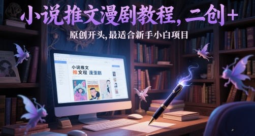 新手必看！小说推文漫剧创作指南：二创+原创轻松入门-小伟资源网