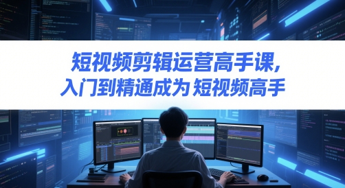 《短视频剪辑运营速成课：零基础到精通，轻松打造爆款视频》-小伟资源网
