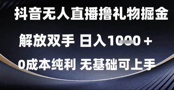 \”抖音无人直播0成本暴利玩法，日赚1k小白速成攻略【揭秘】\”-小伟资源网
