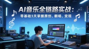3天速成AI音乐：零基础玩转原创翻唱，轻松变现全攻略-小伟资源网