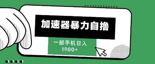 \”205新风口：暴力自撸加速器，单机日赚千元内幕曝光\”-小伟资源网
