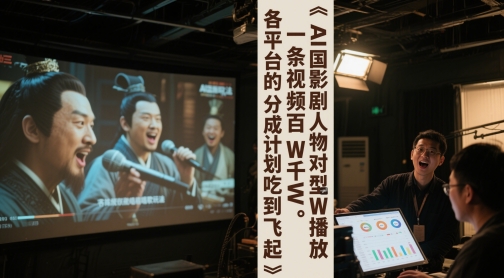\”AI三国人物对口型唱歌爆火，单条视频千万播放，平台分成赚翻天\”-小伟资源网