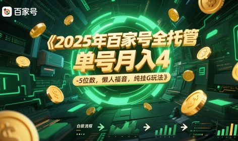\”2025百家号全托管：单号月赚4-5位数，懒人挂机新玩法大揭秘\”-小伟资源网