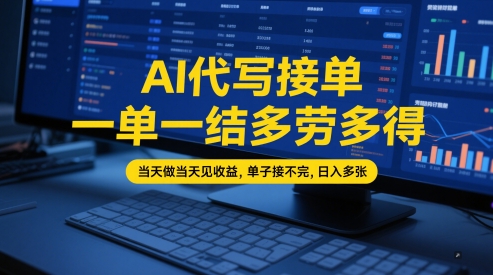 \”AI代写日赚千元：接单速结教程，单多收益快！\”-小伟资源网