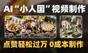 50字内爆款标题：0成本制作千万播放AI微缩景观视频全流程教学-小伟资源网