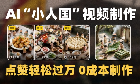 50字内爆款标题：0成本制作千万播放AI微缩景观视频全流程教学-小伟资源网
