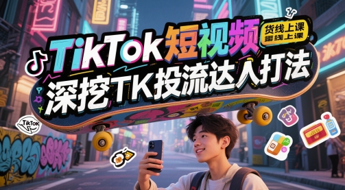 \”TikTok带货实战课：TK投流达人玩法全解析\”-小伟资源网