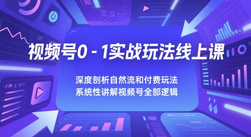 \”视频号0-1实战课：自然流+付费玩法全解析，系统掌握运营逻辑\”-小伟资源网