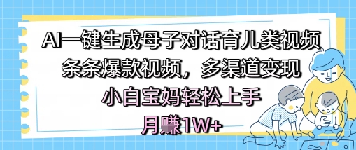 \”AI一键生成爆款育儿视频，宝妈轻松月入过万！\”-小伟资源网