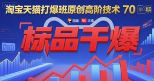 淘宝天猫爆款速成班第70期:标品引爆高阶技巧-小伟资源网