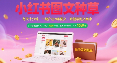 \”小红书矩阵玩法：10分钟日更N条，单条300-3K，多号月入数W攻略\”-小伟资源网
