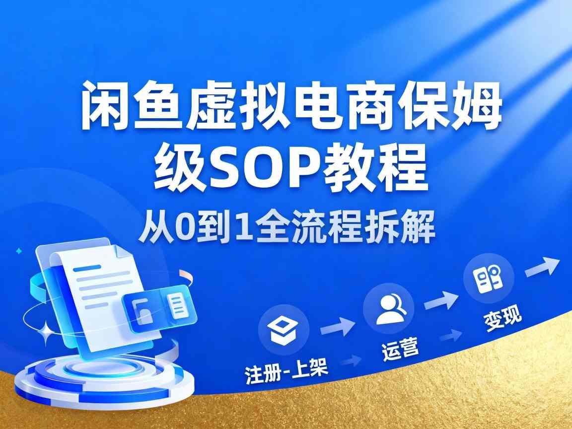 闲鱼虚拟电商月入过万保姆级SOP教程，轻松实现高收入-小伟资源网