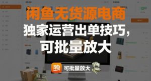 闲鱼无货源电商独家运营技巧：快速出单与批量放大方法全解析-小伟资源网