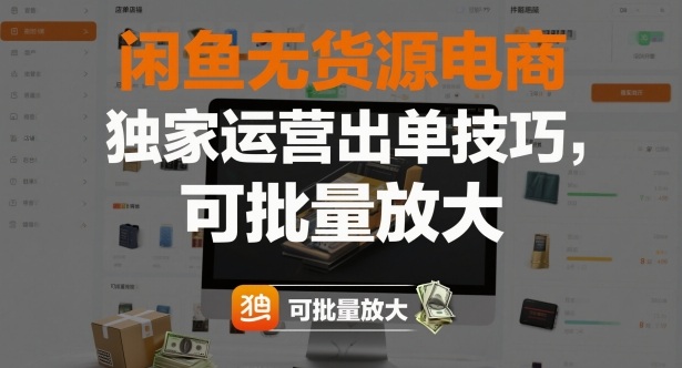 闲鱼无货源电商独家运营技巧：快速出单与批量放大方法全解析-小伟资源网