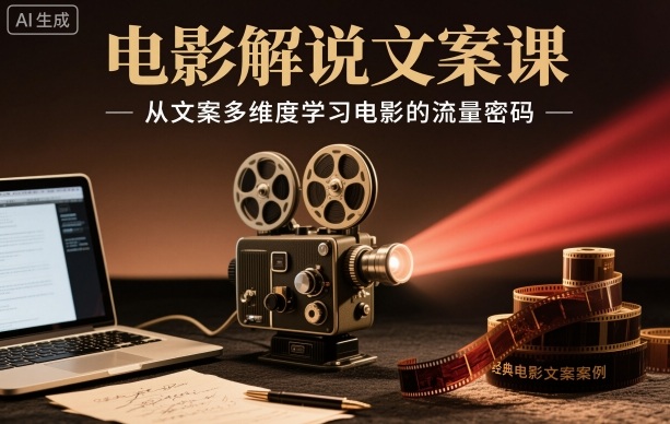 电影解说文案课：多维度解析影视爆款流量密码-小伟资源网