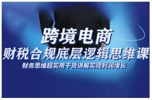 跨境电商财税合规思维课：实用财务策略助力利润增长-小伟资源网