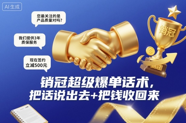 销冠爆单话术：高效沟通促成交易，快速回款实战技巧-小伟资源网