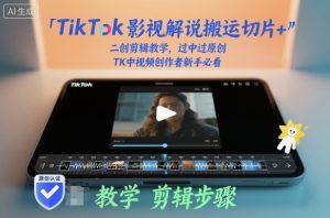 TikTok影视解说剪辑原创教程：新手必过中视频计划实操指南-小伟资源网