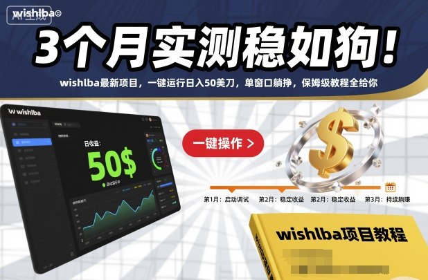 wishlba最新项目实测3个月稳定收益，单窗口日入50美元一键操作教程-小伟资源网