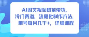 AI图文视频树苗带货冷门赛道流程化制作方法，单号月入几千详细课程分享-小伟资源网