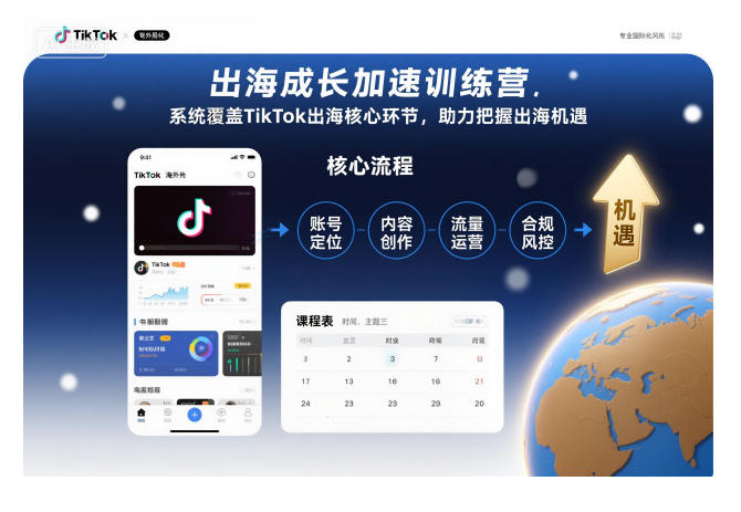出海成长加速训练营：系统掌握TikTok出海核心环节，把握全球市场新机遇-小伟资源网