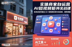 实体店AI短视频矩阵实战课:引流拓客与团购增量的智能营销策略-小伟资源网