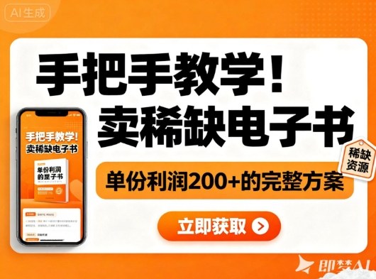 稀缺电子书销售实战指南：小红书平台单份利润超200元的完整操作方案-小伟资源网