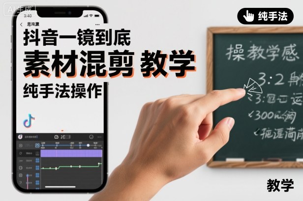 抖音一镜到底素材混剪手法教学：纯操作步骤详解-小伟资源网