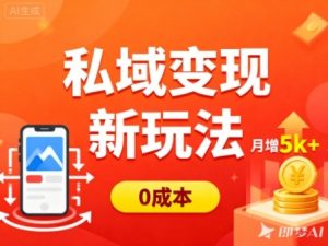 私域流量变现新策略：零成本多平台引流，助力普通人实现月增收五千以上-小伟资源网