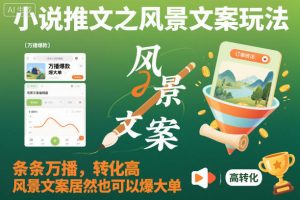 风景文案创作秘籍：如何打造高播放量与转化率的小说推文爆款-小伟资源网